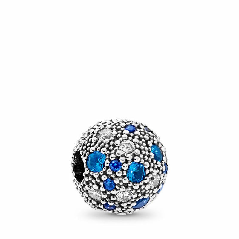 Pandora Cosmic Stars Charm - Sterling Silver/Blue/Mixed Stones/Cubic Zirconia - Canada | TJ5845LP